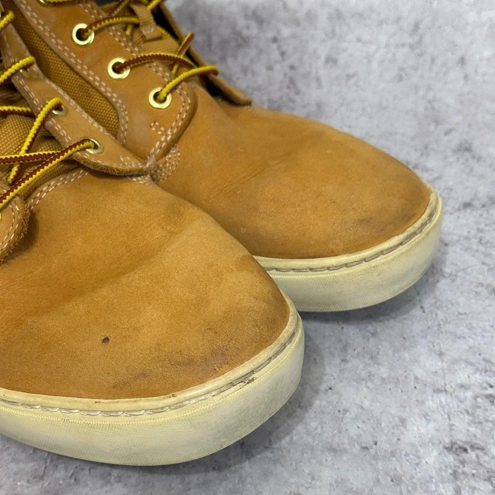Timberland Maple Grove Chukka Mens 9.5 Wheat Leather Canvas Sneaker Boots